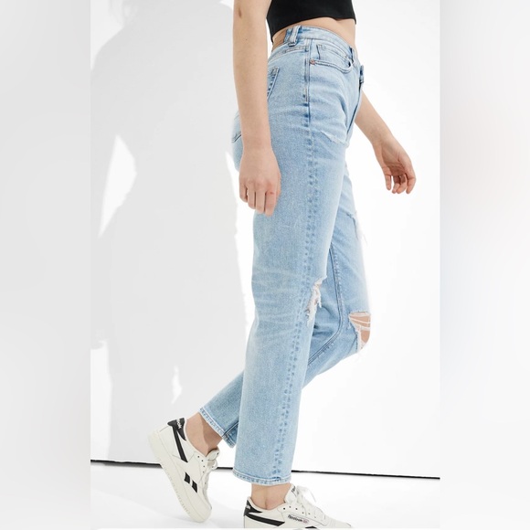 AE Stretch Ripped Mom Straight Jean - Picture 3 of 15